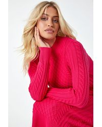 D.u.s.k - Cable Knit Midi Jumper Dress - Lyst