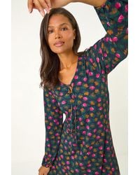Roman - Floral Printed Jersey Swing Dress - Lyst