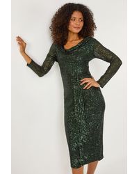D.u.s.k - Sequin Cowl Neck Pencil Stretch Dress - Lyst
