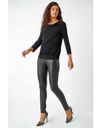 Roman - Lace Back Cowl Neck Stretch Top - Lyst
