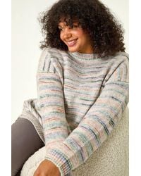 Roman Curve - Broken Stripe Knit Jumper - Lyst