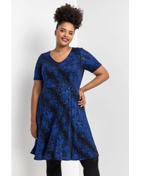 Roman Curve - Glitter Snake Fit & Flare Dress - Lyst