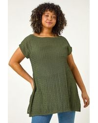 Roman Curve - Textured Short Sleeve T-Shirt - Lyst