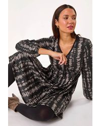 Roman - Abstract Print Soft Knit Stretch Dress - Lyst