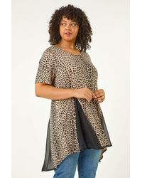 Roman Curve - Animal Print Mesh T-Shirt - Lyst