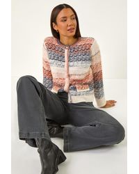 Roman - Fluffy Ombre Knit Cardigan - Lyst
