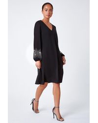 Roman Petite - Sparkle Sleeve Stretch Dress - Lyst