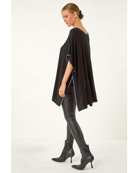 Roman - Blanket Stitch Knit Poncho - Lyst