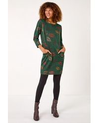 Roman - Floral Print Pocket Shift Stretch Dress - Lyst