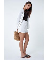Roman - Elastic Waist Cotton Broderie Shorts - Lyst