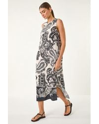 Roman - Paisley Print Midi Dress - Lyst