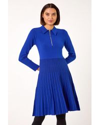 Roman - Zip Detail Knitted Dress - Lyst