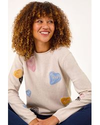 Roman - Heart Stitch Crew Neck Jumper - Lyst