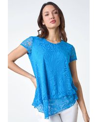Roman - Textured Swirl Print Overlay Top - Lyst