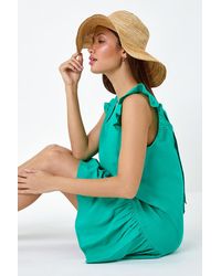 Roman - Linen Blend Frill Detail Dress - Lyst
