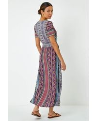 Roman - Floral Print Fit And Flare Maxi Dress - Lyst