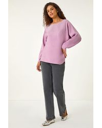 Roman - Embellished Neckline Batwing Jumper - Lyst