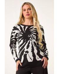 Roman Petite - Abstract Print Knit Jumper - Lyst