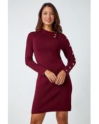 Roman - Button Detail Roll Neck Jumper Dress - Lyst
