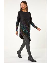 Roman - Border Splash Foil Print Tunic - Lyst