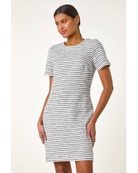 Roman - Textured Stretch Shift Dress - Lyst