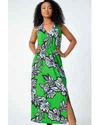 Roman Petite - Floral Print Stretch Maxi Dress - Lyst