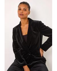 Roman - Velvet Double Breasted Blazer - Lyst