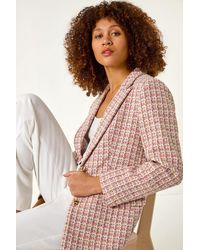 Roman - Check Single Breasted Boucle Jacket - Lyst