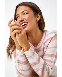 Roman - Wool Blend Striped Stretch Jumper - Lyst
