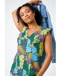 Roman Petite - Floral Frill Detail Button Top - Lyst