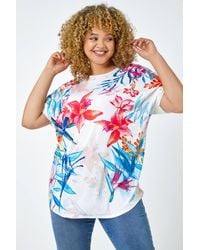 Roman Curve - Floral Print T-Shirt - Lyst