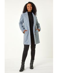 Roman Petite - Textured Boucle Coat - Lyst