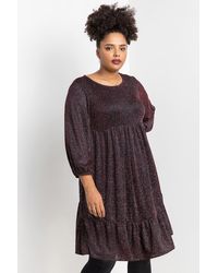 Roman Curve - Shimmer Tiered Shift Dress - Lyst