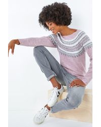 Roman - Pearl Embellished Printed Jumper - Lyst