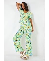 D.u.s.k - Floral Print Wide Leg Trouser - Lyst