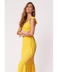 Roman - Shirred Bodice Frill Detail Midi Dress - Lyst