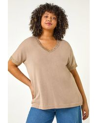 Roman Curve - Hotfix V-Neck Knit Top - Lyst