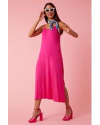 Roman - Plain Stretch Jersey Pocket Midi Dress - Lyst