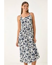 Roman - Floral Print Midi Sundress - Lyst