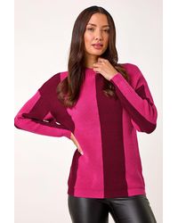 Roman - Colour Block Soft Knit Jumper - Lyst