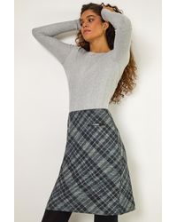 Roman - Elastic Waist Check Print Pocket Pencil Skirt - Lyst