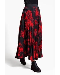 Roman - Floral Print Pleated Maxi Skirt - Lyst