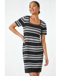 Roman Petite - Stripe Knit Dress - Lyst