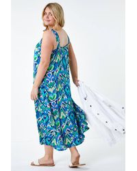 Roman Curve - Abstract Ring Detail Midi Dress - Lyst