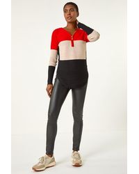 Roman - Colour Block Zip Front Knit Jumper - Lyst