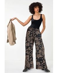 Roman - Paisley Print Textured Jersey Trousers - Lyst