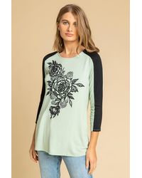 Roman - Floral Embellished Contrast Print Top - Lyst