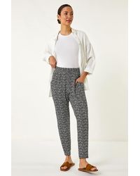 Roman - Animal Print Hareem Stretch Straight Trouser - Lyst
