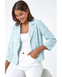 Roman - Textured Cotton Blend Jacket - Lyst
