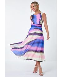 Roman Petite - Sleeveless Abstract Print Midi Dress - Lyst